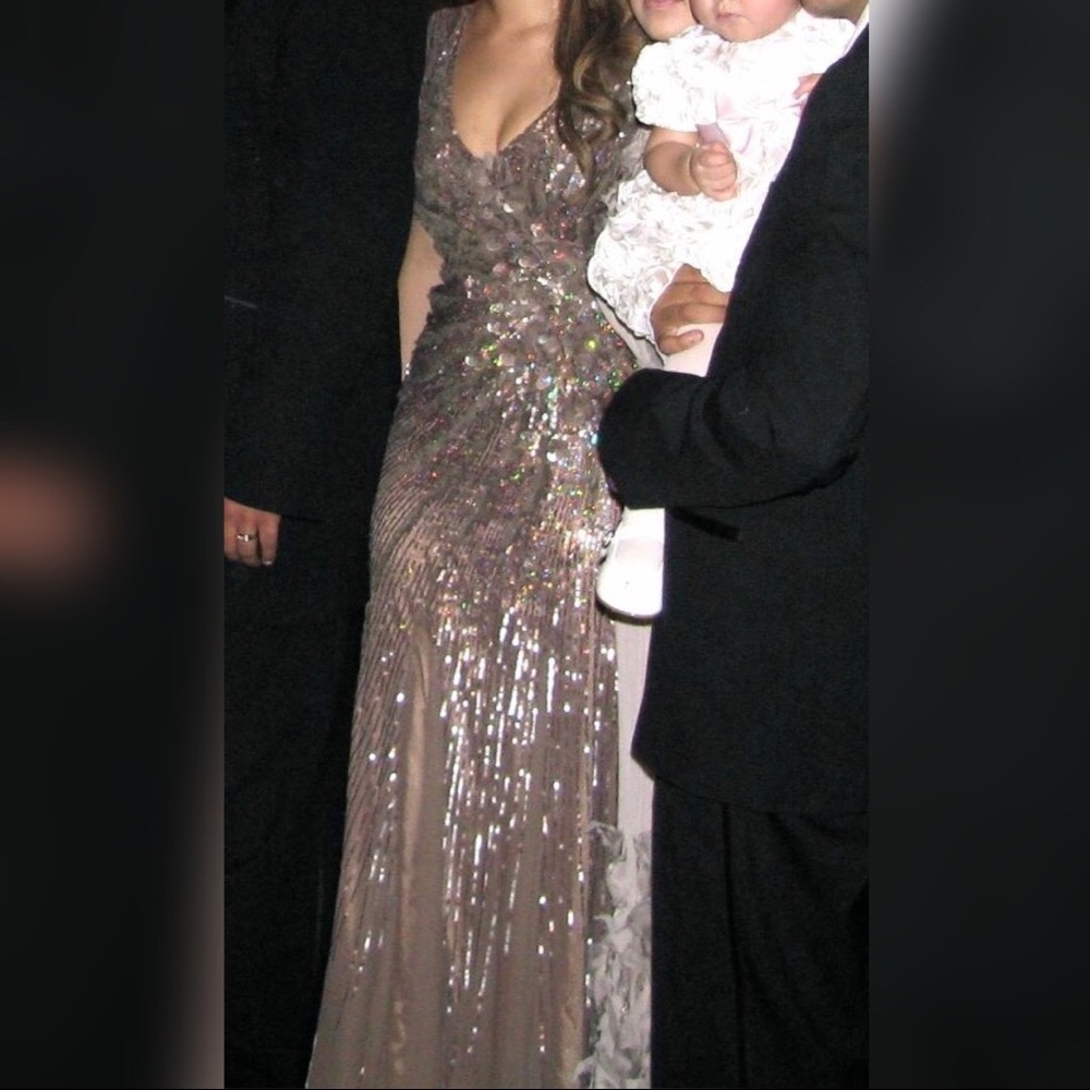 Alberto Makali beaded evening gown